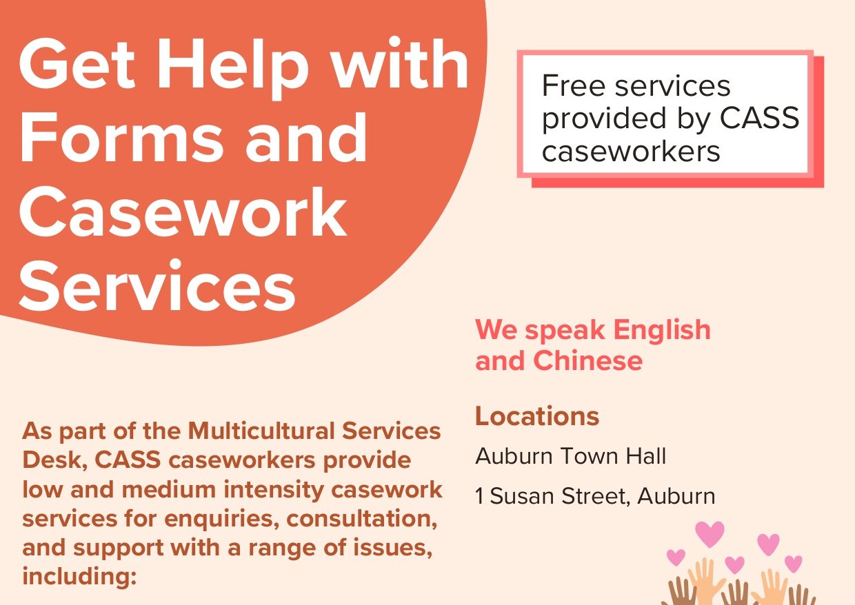 Free Settlement Form-filling and Casework Services – Ongoing in Auburn, in English/Mandarin