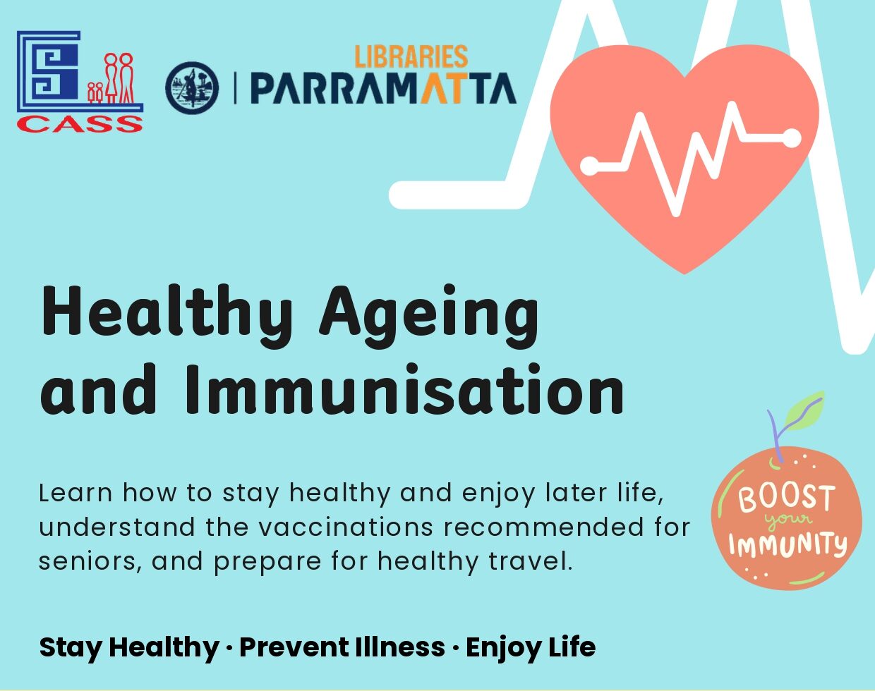 Free Healthy Ageing and Immunisation Information Session – Mandarin, at Parramatta Library